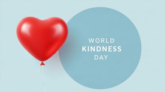 Red heart balloon and world kindness day text