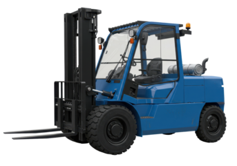 Isolated Blue Forklift Truck Industrial Equipment Material Handling Vehicle Machine Lift