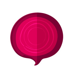 Abstract Pink and Purple Onion Slice Illustration on White Background