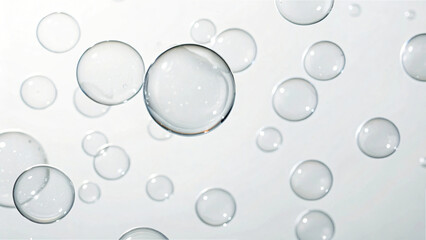 Macro photo of clean bubbles on white