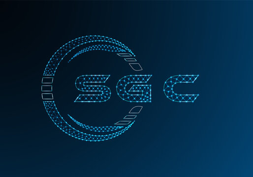 SGC low poly letter logo vector design. SGC lower poly logo design. Low poly logo.