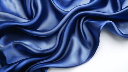 Obraz premium Elegant Blue Satin Fabric with Smooth and Shiny Texture Draped