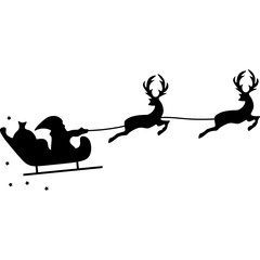 Flying Santa Sleigh with Reindeers