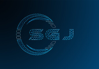 SGJ low poly letter logo vector design. SGJ lower poly logo design. Low poly logo.