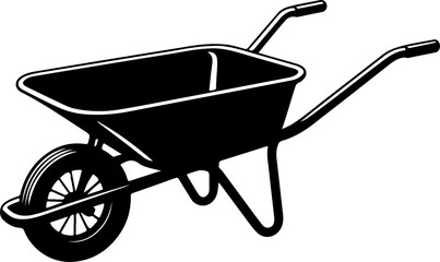 wheelbarrow silhouette vector illustration
