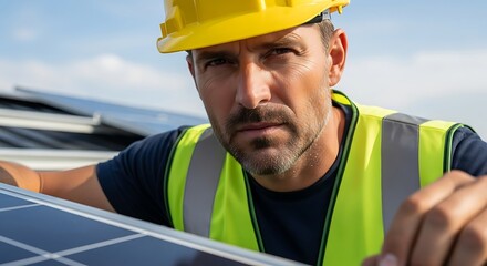 Solar Panel Technician Maintenance Renewal Energy Power Environment Conservation