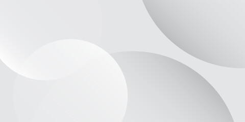 Abstract grey white background with circle wave. Suitable for banner, backdrop, brochure, poster, invitation. Vector illustration