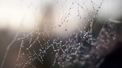 radial. Dew drops in a circular pattern along delicate spider web threads. wildlife magazines, conservation campaigns, designed for wildlife conservation campaigns, supports conservation.