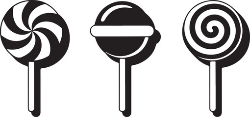 Lollipop isolated vector set