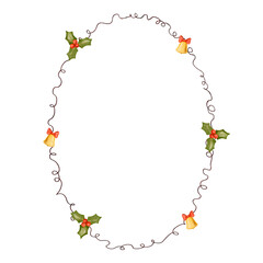 christmas whimsical hand drawn frames with wavy squiggle curly  in trendy, vintage retro styles