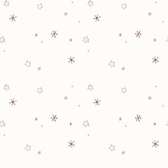 Snowflake christmas seamless pattern on white background