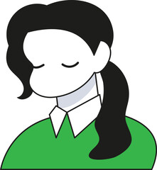 simple woman upper body icon デザイン素材