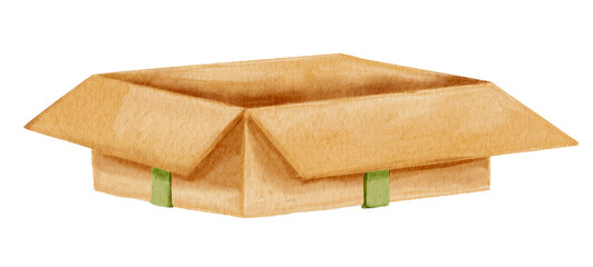 watercolor illustration of a open gift box