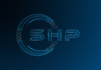SHP low poly letter logo vector design. SHP lower poly logo design. Low poly logo.