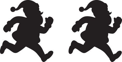 silhouette of santa claus, vector draw