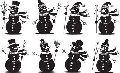 Snowman silhouettes
