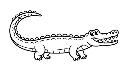 Playful cartoon alligator with a wide smile and sharp teeth, ready for fun