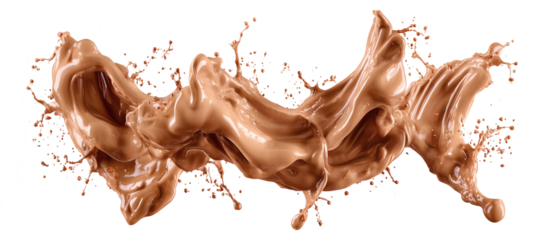 Dynamic Splash of Liquid Milk Chocolate