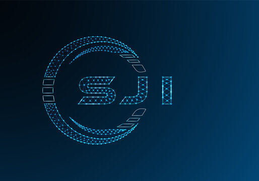 SJI low poly letter logo vector design. SJI lower poly logo design. Low poly logo.
