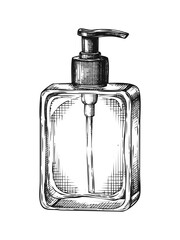 Obraz premium Bottle of perfume vintage engraving style design