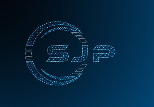 SJP low poly letter logo vector design. SJP lower poly logo design. Low poly logo.