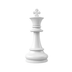 Fototapeta premium Elegant White Chess King Piece on a Clean Background