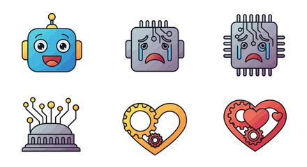 Expressive Robot and Circuitry Emoticons Depicting Emotions and Technology Concepts