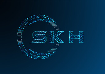 SKH low poly letter logo vector design. SKH lower poly logo design. Low poly logo.