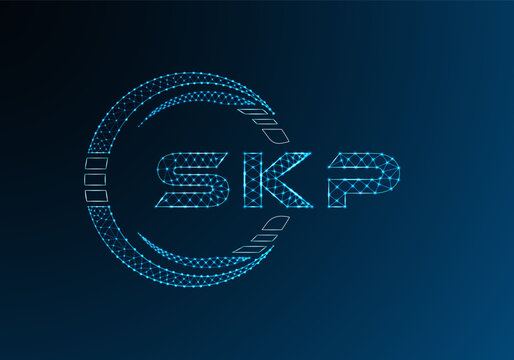 SKP low poly letter logo vector design. SKP lower poly logo design. Low poly logo.