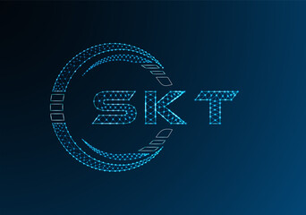 SKT low poly letter logo vector design. SKT lower poly logo design. Low poly logo.