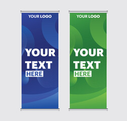 blue and green rollup banner design