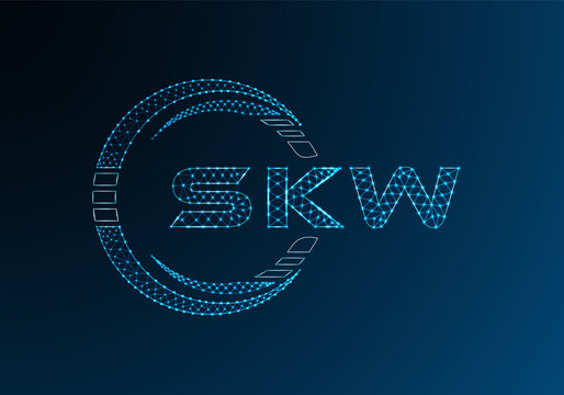 SKW low poly letter logo vector design. SKW lower poly logo design. Low poly logo.