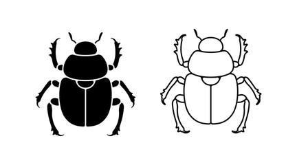 Scarab beetle bug icon isolated on white background.