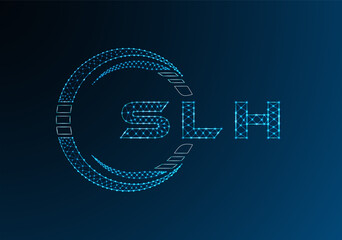 SLH low poly letter logo vector design. SLH lower poly logo design. Low poly logo.