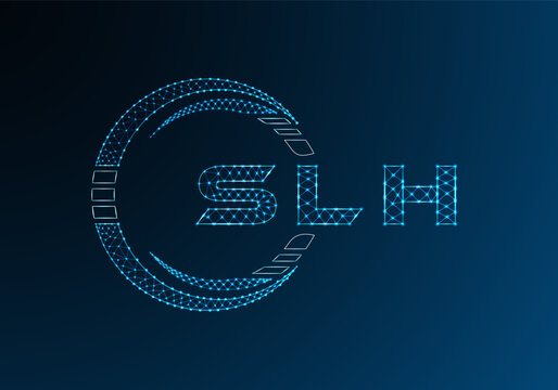 SLH low poly letter logo vector design. SLH lower poly logo design. Low poly logo.