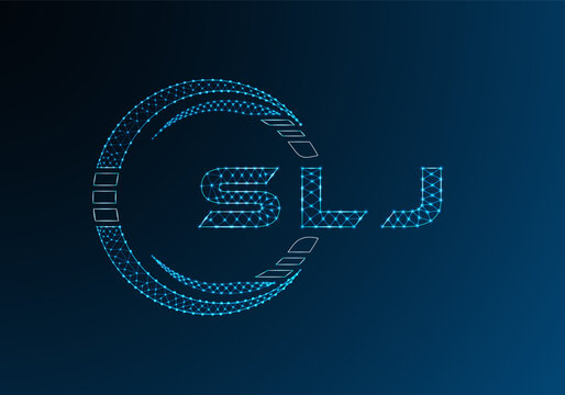 SLJ low poly letter logo vector design. SLJ lower poly logo design. Low poly logo.