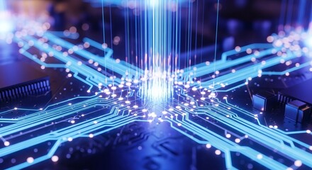 Futuristic technology circuit board digital background ai artificial intelligence