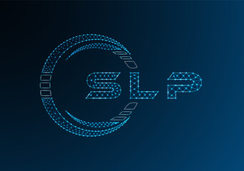 SLP low poly letter logo vector design. SLP lower poly logo design. Low poly logo.