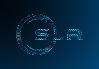 SLR low poly letter logo vector design. SLR lower poly logo design. Low poly logo.