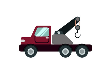 Tow truck flat icon illustration