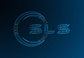 SLS low poly letter logo vector design. SLS lower poly logo design. Low poly logo.