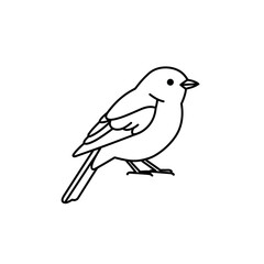 Minimalist outline bird icon vector illustration, perfect for nature-inspired designs, providing a charming and simple graphic asset for various creative projects and educational materials