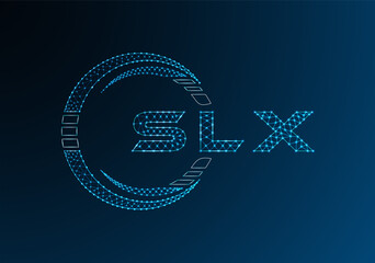 SLX low poly letter logo vector design. SLX lower poly logo design. Low poly logo.