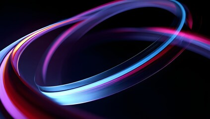 Abstract swirling light trails in deep space creating a mesmerizing cosmic ring effect with vibrant neon hues