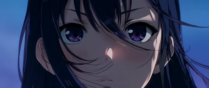 A powerful close-up of an anime girl with a look of firm determination and confidence. Perfect for themes of motivation, strength, and success.