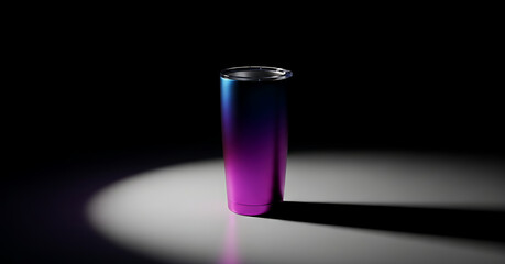 Futuristic Gradient Tumbler Mockup On Dark Background