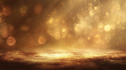 Festive sparkling lights with warm golden tones