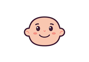 Obraz premium Cute Baby Face Illustration A Simple and Adorable Cartoon Head for Design and Imagery Needs