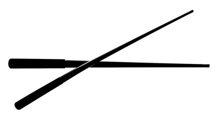 Two intersecting black lines against a white backdrop, evoking movement and depth