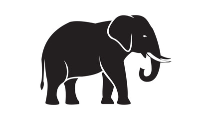 Elephant Silhouette Vector – Minimal Wildlife Animal Design